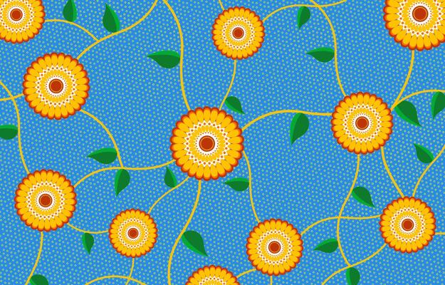 African Print fabric, Ethnic handmade textile for your design, Afro Ethnic flowers and tribal motifs geometric elements. texture, Africa ornament pattern