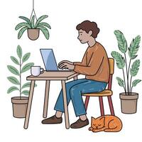 Home office setup for remote work crafting a cozy space for virtual meetings vector