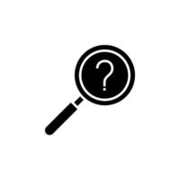 magnifying glass with question mark icon. search sign illustration on white background vector