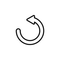 Undo Icon. Back or Return Illustration on white background. vector