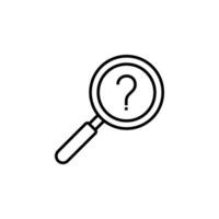 magnifying glass with question mark icon. search sign illustration on white background. vector