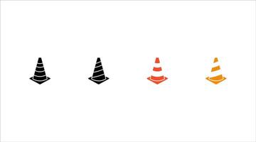 Construction cone icon set, illustration design. Tools collection. on white background. color editable, eps 10 vector