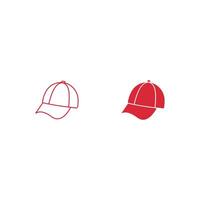 Flat icon set, baseball cap front view illustration vector