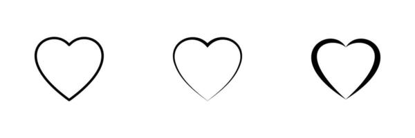 Collection of Heart ico. Symbol of Love Icon flat style modern design Isolated on Blank Background. illustration. vector
