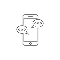 smartphone, phone, chat icon. Simple thin line, outline illustration of Smartphone icons for UI and UX, website or mobile application vector