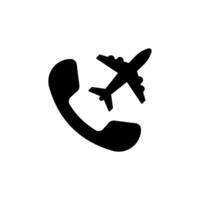International roaming black icon. Flight mode. Thin line illustration. Mobile phone with plane. Contour symbol. Isolated line drawing. Editable stroke vector