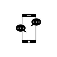 smartphone, phone, chat icon. Simple black illustration of Smartphone icon for UI and UX, website or mobile app vector