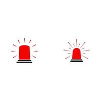 Red Emergency siren icon set with exclamation point symbol in flat style.Business concept for web,marketing,banner,mobile app and graphic design elements.Police alarm,Medical alert illustration vector