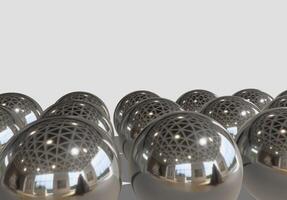 a group of silver balls photo
