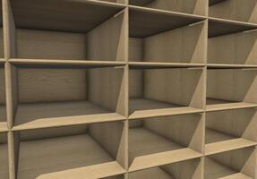 brown 3d wooden shelves photo