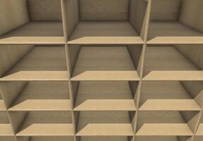 empty wooden shelves photo