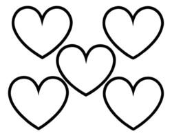 Simple outline design of five interconnected hearts on white background perfect for love and affection themes vector