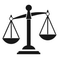 illustration of a black and white scale representing law justice and equality vector