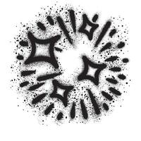 Radial explosion graffiti. Exploding bursts, round explosions cloud and exploded bomb effect with black spray paint. EPS 10 vector