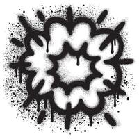 Radial explosion graffiti. Exploding bursts, round explosions cloud and exploded bomb effect with black spray paint. vector