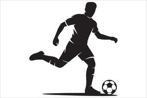Soccer player silhouette on white background vector