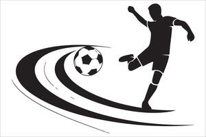 Soccer player kicking ball illustration vector