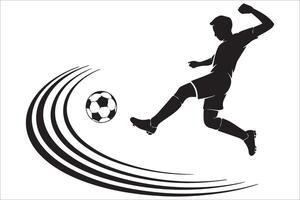 Soccer player kicking the ball vector