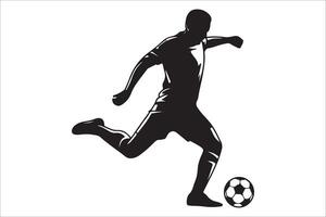 Soccer player kicking the ball illustration vector