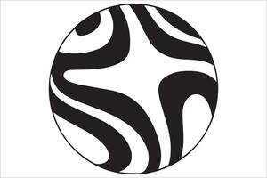 A black and white oval with a swirl design vector