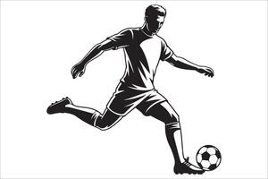 Soccer player with ball vector