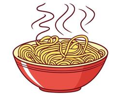 Illustration of a steaming bowl of delicious noodles a comforting food concept perfect for design projects vector