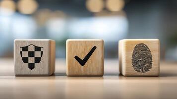 Security Assurance With Protection, Approval and Identity Verification Processes With Fingerprint, Data Safety, Access Control and Trust Building in Business photo