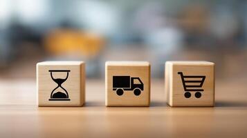 Cargo Delivery and Retail Timeline With Efficient Logistics and Online Shopping Support, Timely Dispatch, Customer Convenience and E-Commerce Fulfillment, Cubes photo