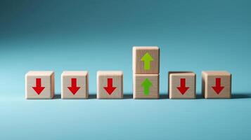 Upward Arrows Representing Company or Individual Development and Correct Work. To Success and Growth Strategies for Overcoming Challenges and Achieving Goals. Business Cubes photo