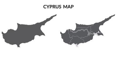 Cyprus map. Map of Cyprus in grey color set vector