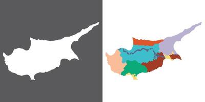 Cyprus map. Map of Cyprus in set color vector