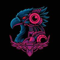 Robotic Eagle with Mecha Frame Illustration vector