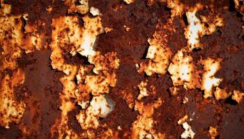 Rusty Metal Surface Showing Significant Corrosion and Peeling Layers in an Industrial Setting photo