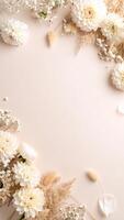 Floral Arrangement Featuring White Flowers and Dried Elements on a Soft Background for Decorative Purposes photo