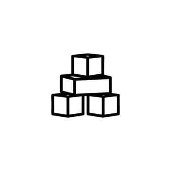 Stacked Building Blocks In An Outline Style vector
