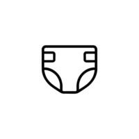 Folded Diaper In A Clean Outline Style vector