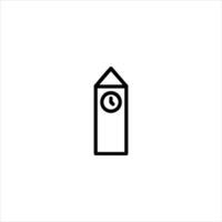 Clock Tower Building Silhouette Outline vector