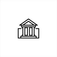 Courthouse With Pillars Line Drawing vector