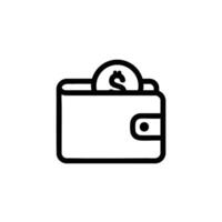 Digital Wallet Crypto Outline Icon vector