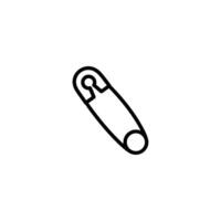 Closed Safety Pin In An Outline Style vector