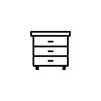 Dresser With Multiple Drawers Outline vector
