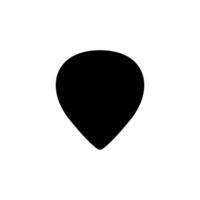 Silhouette of a guitar pick, also called a plectrum, is a small, flat tool used to pluck, strum or play melody in the strings of a acoustic or electric guitar. Size Color Editable vector
