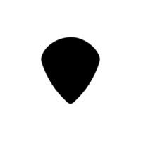 Silhouette of a guitar pick, also called a plectrum, is a small, flat tool used to pluck, strum or play melody in the strings of a acoustic or electric guitar. Can use for Apps, Pictogram, Logo, etc. vector