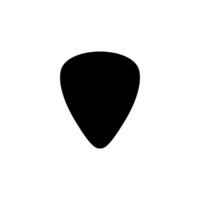 Silhouette of a guitar pick, also called a plectrum, is a small, flat tool used to pluck, strum or play melody in the strings of a acoustic or electric guitar. BW and Editable vector