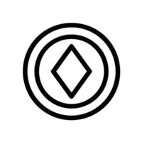 Abstract Crypto Coin Outline Icon vector