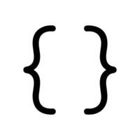Curly Braces Code Scope Outline Icon vector