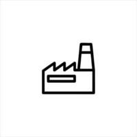 Factory Building Silhouette Line Drawing vector