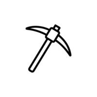 Crypto Mining Pickaxe Outline Icon vector