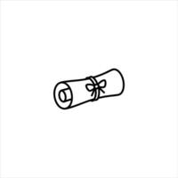 Tied Scroll Document Line Outline vector