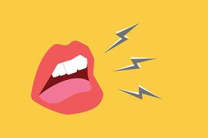 Mouth shouting angry. Symbol of warning, danger, screaming vector